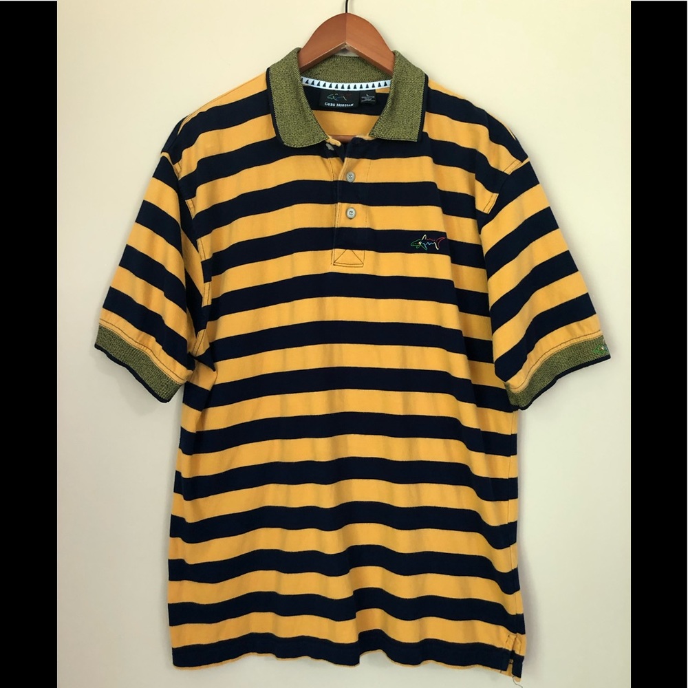 Greg Norman Striped Polo Shirt Sz L